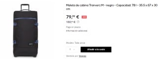 Trolley Eastpak Tranverz M 78L por 79.99€