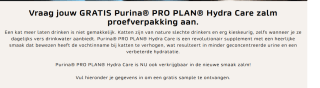 GRATIS Purina® PRO PLAN® Hydra Care zalm proefverpakking