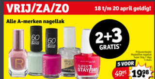 2+3 Gratis op alle A-Merk Nagellak bij Kruidvat