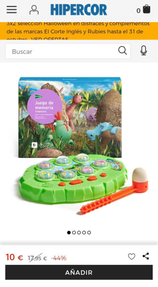 Juego de memoria Secuencia de color Tumbadinos por 10€.