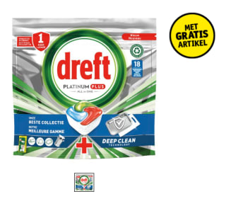 Gratis Dreft Platinum Plus All in One vaatwastabletten twv €9,99 bij aankoop actieproducten