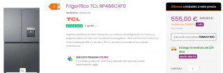 Frigorífico TCL modelo RP466CXF0 por 535€