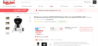 Barbecue charbon Napoleon Rodeo sur pied NK18K-LEG-1 à 109€