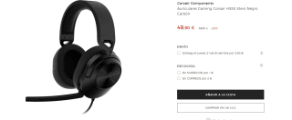 Auriculares Gaming Corsair HS55 Stereo por 49,90€
