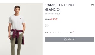 Camiseta para Hombre Long por 4.95€