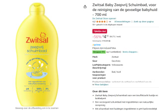 Zwitsal Schuimbad 700ml voor €4,72 bij Amazon