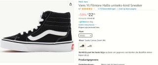 VansFilmore Hi Sneakers Junior voor €22,55 bij Amazon