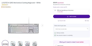 LOGITECH G815 Mechanical Gaming Keyboard - White: £59.99