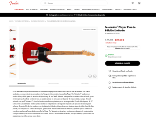 Guitarra Fender Telecaster Player Plus de Edición Limitada por solo 839,30€