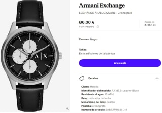 Reloj cronografo para hombre Armani Exchange por 86€
