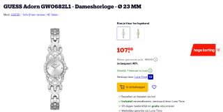 GUESS Adorn Dameshorloge voor €107,66 bij Bol
