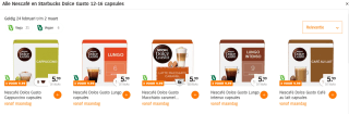 Alle Nescafé en Starbucks Dolce Gusto 12-16 capsules 3 stuks voor €9,99 bij de AH