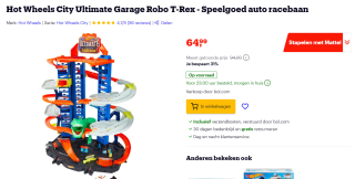 Hotweels Ultimate Garage Dino voor €64,99 bij Bol.com