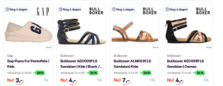 Diverse meisjessandalen van bv Bullboxer, Gap en meer vanaf €4 bij Ibood