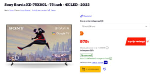 Sony Bravia KD-75X80L - 75 inch - 4K LED - 2023 voor €979 bij Bol