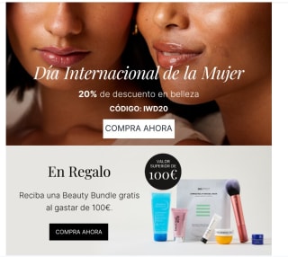 20% descuento en belleza desde Lookfantastic y regalo beauty bundle si gastas +100€