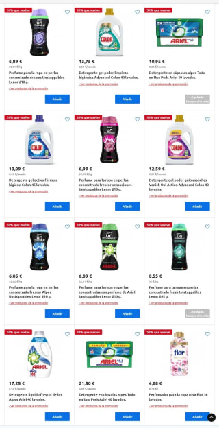 Recopilación 50% que Vuelve Droguería y Limpieza Carrefour.