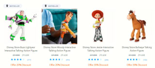 20% korting op veel speelgoed en knuffels in de Disney Store