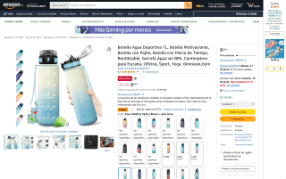 Botella deportiva motivacional 1L por 7,99€