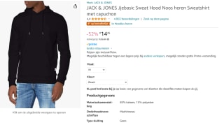 Jack & Jones Jjebasic heren hoodie voor €14,45 bij Amazon