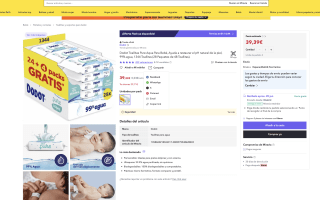 Dodot toallitas pure aqua 28 paquetes de 48 toallitas por solo 39,39€