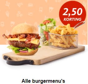 €2,50 korting op alle burgermenu's bij Kwalitaria