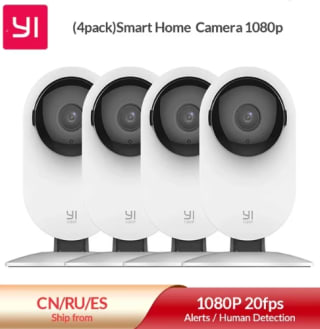 Pack 4 YI-cámara de seguridad IP para el hogar por 33,79€