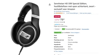 Sennheiser HD 599 - Over-ear koptelefoon - Special Edition - Zwart voor €69,99 dmv code bij Amazon
