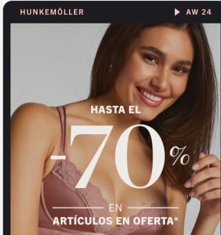 Hasta 70% descuento desde Hunkemoller en una gran variedad de seleccionados