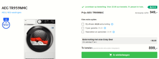 AEG TR959M4C AbsoluteCare Plus Warmtepomp Droger voor €899 bij Bemmelenkroon