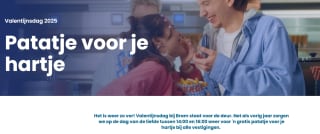 Gratis patatje op Valentijn bij Bram Ladage