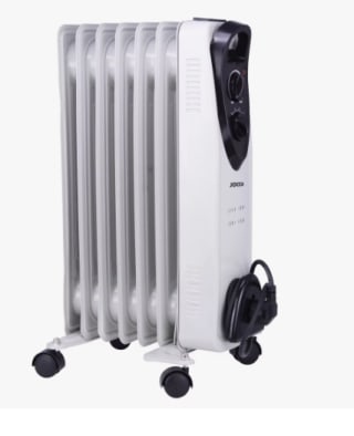 Radiador de aceite Joma de 7 elementos con ruedas/Bajo consumo/ 3 niveles de Potencia/ 1500W/ Termostato regulable/Indicador de luz/Fácil Transporte con Ruedas por 31.53€