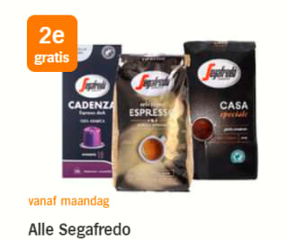 1+1 gratis op Segafredo Intermezzo koffiebonen bij AH