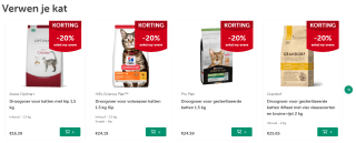 20% korting op droge honden- en kattenbrokken bij Aveve