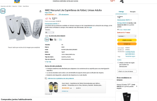 Espinilleras de futbol Nike Mercurial Lite por solo 12,99€