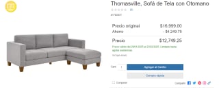 Sofá de Tela Thomasville con Otomano $12,749 | Descuento Costco
