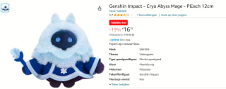 Genshin Impact - Cryo Abyss Mage knuffel (12cm) voor €16,15 bij Amazon