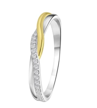 Extra korting bij Lucardie op Zilveren ring golf met zirkonia