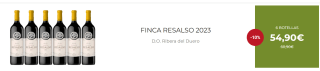 6 Botellas de Finca Resalso 2023 por 44.9€