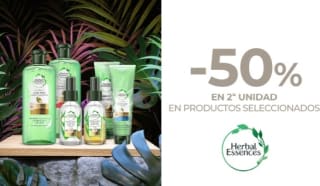 -50% de Descuento en la Segunda Unidad de Herbal Essences.