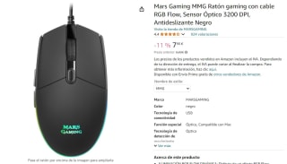 Ratón gaming con cable RGB Flow marca Mars Gaming MMG por 7,90€