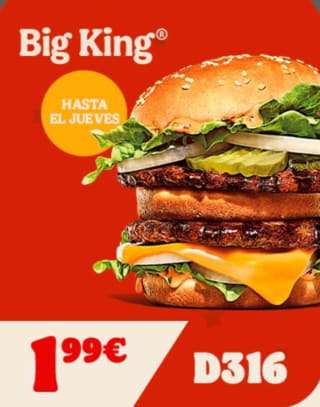 Hamburguesa Big King® por 1,99€