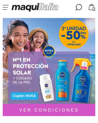 Segunda Unidad al-50% en Nivea Sun.