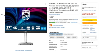 Philips 6000 series 27B2U6903/00 27" 4K Ultra HD IPS Thunderbolt monitor voor €389,85 bij Amazon