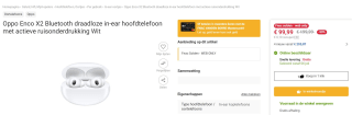Enco X2 oordopjes van OPPO voor €99 bij Fnac