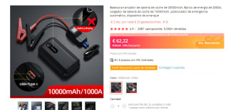 Baseus Arrancador de batería de coche por 50.26€