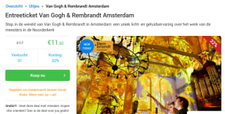Entreeticket Van Gogh & Rembrandt Amsterdam voor €11,50 bij Social Deal