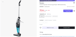 Marca Cecotec Aspirador Vertical Conga Popstar 1000 DuoStick Easy por 14,99€