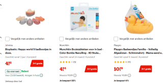 2+1 gratis op diverse bad speelgoed van Munchkin, Playgro en meer bij Bol