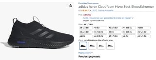 Trainers adidas Cloudfoam Move Sockvoor €39,99 bij Amazon